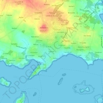 Mappa topografica Pratmer, altitudine, rilievo