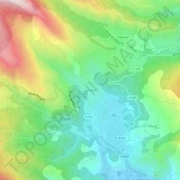 Mappa topografica La Palud, altitudine, rilievo