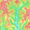 Mappa topografica Les Pountiés, altitudine, rilievo