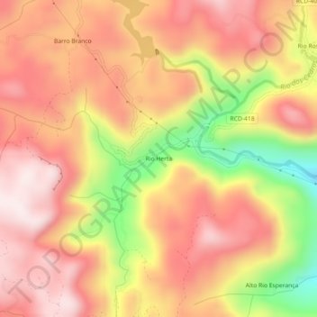 Mappa topografica Rio Herta, altitudine, rilievo