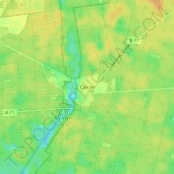 Mappa topografica Oerrel, altitudine, rilievo