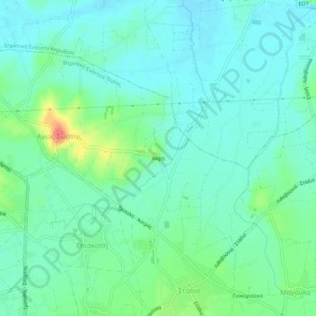 Mappa topografica Akra, altitudine, rilievo
