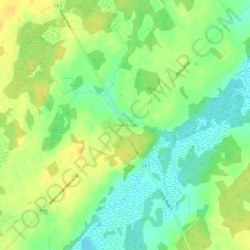 Mappa topografica Greenbush, altitudine, rilievo
