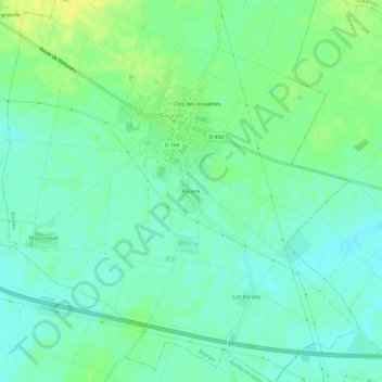 Mappa topografica Rouvre, altitudine, rilievo