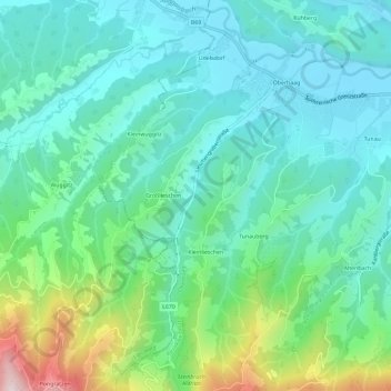 Mappa topografica Lieschen, altitudine, rilievo