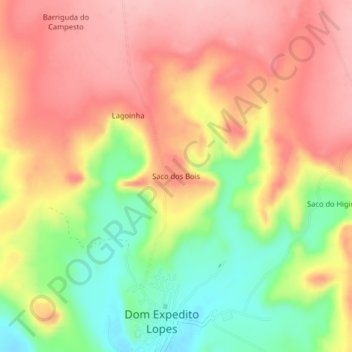 Mappa topografica Saco dos Bois, altitudine, rilievo