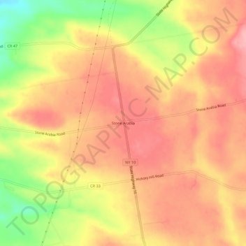 Mappa topografica Stone Arabia, altitudine, rilievo