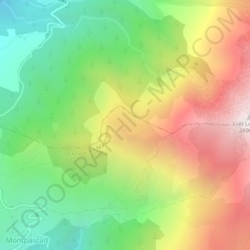 Mappa topografica Les Fontanioux, altitudine, rilievo