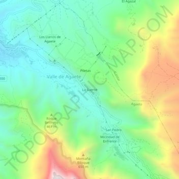 Mappa topografica La Suerte, altitudine, rilievo