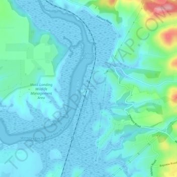 Mappa topografica Elkhorn, altitudine, rilievo