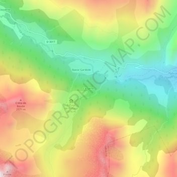 Mappa topografica Le Serre, altitudine, rilievo