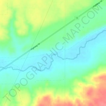 Mappa topografica Thunder Creek, altitudine, rilievo