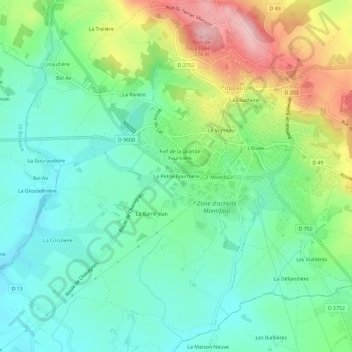 Mappa topografica La Petite Fournière, altitudine, rilievo