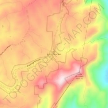 Mappa topografica Saddle Mountain, altitudine, rilievo