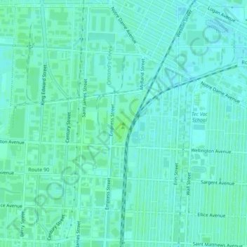 Mappa topografica Garbage Hill, altitudine, rilievo