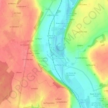 Mappa topografica Le Bouillon, altitudine, rilievo