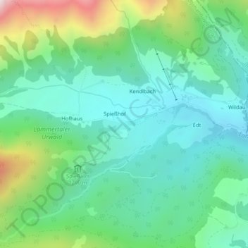 Mappa topografica Lammertal, altitudine, rilievo