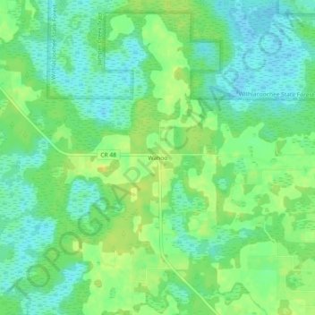 Mappa topografica Wahoo, altitudine, rilievo