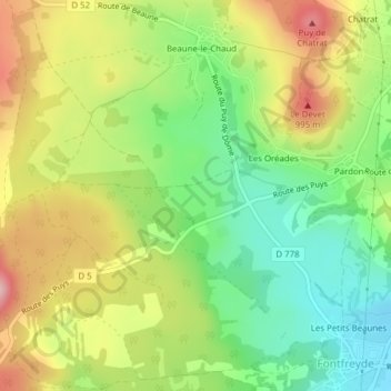 Mappa topografica Les Palles, altitudine, rilievo
