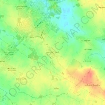 Mappa topografica Le Plessis Cosson, altitudine, rilievo
