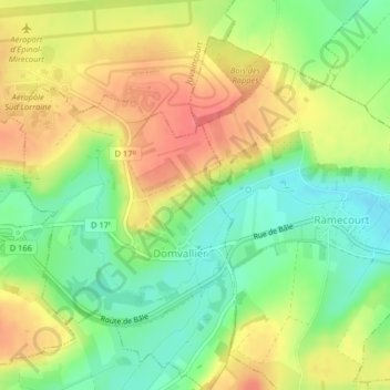 Mappa topografica Saint-Valier, altitudine, rilievo