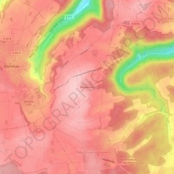 Mappa topografica Blumentäle, altitudine, rilievo