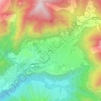 Mappa topografica Bratto, altitudine, rilievo