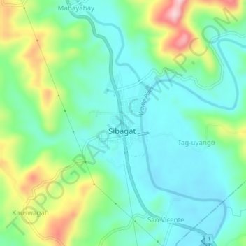 Mappa topografica Poblacion, altitudine, rilievo