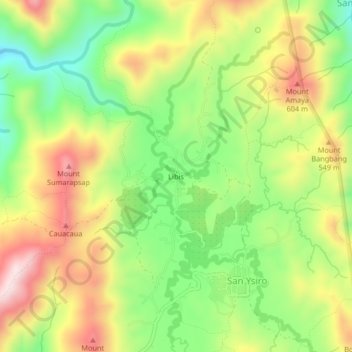 Mappa topografica Libis, altitudine, rilievo