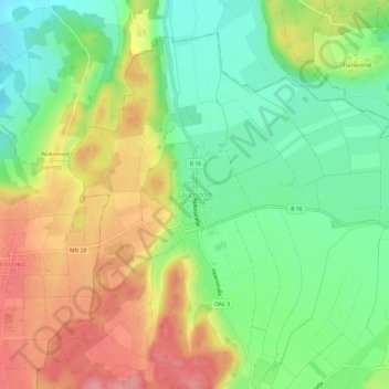 Mappa topografica Lauchdorf, altitudine, rilievo