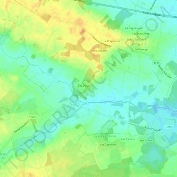 Mappa topografica La Morrine, altitudine, rilievo