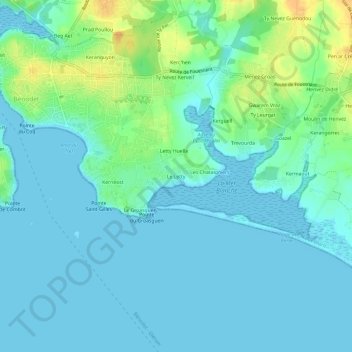 Mappa topografica Le Letty, altitudine, rilievo