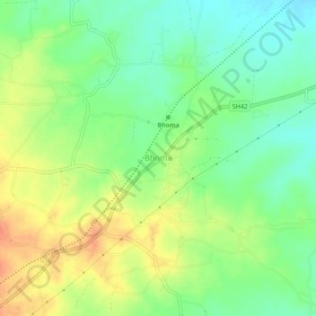 Mappa topografica Bhoma, altitudine, rilievo