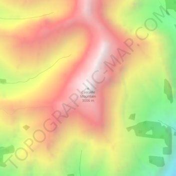 Mappa topografica Cascade Mountain, altitudine, rilievo