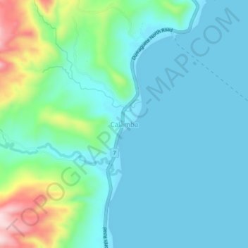 Mappa topografica Calamba, altitudine, rilievo