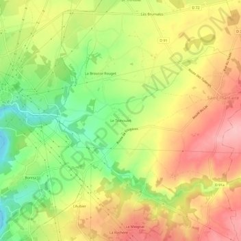 Mappa topografica Le Trimoulet, altitudine, rilievo