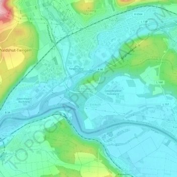 Mappa topografica Homburg, altitudine, rilievo