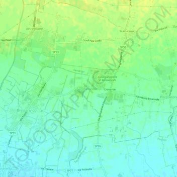 Mappa topografica San Benedetto, altitudine, rilievo