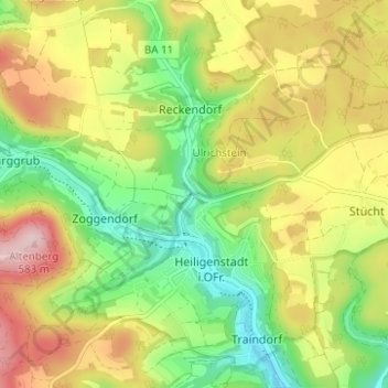 Mappa topografica Neumühle, altitudine, rilievo