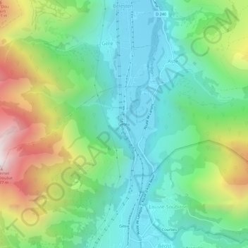 Mappa topografica Geteu, altitudine, rilievo