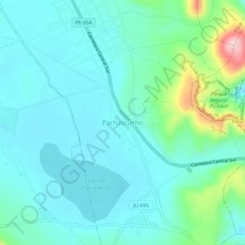 Mappa topografica Pachascucho, altitudine, rilievo