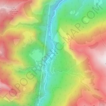 Mappa topografica Eaux-Chaudes, altitudine, rilievo