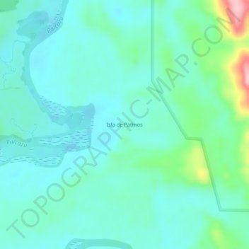 Mappa topografica Isla de Patmos, altitudine, rilievo