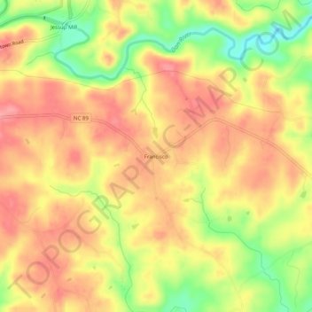 Mappa topografica Francisco, altitudine, rilievo