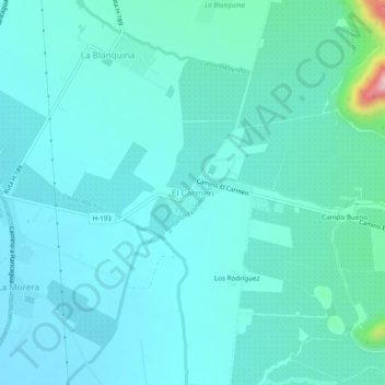 Mappa topografica El Carmen, altitudine, rilievo