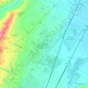 Mappa topografica Sant'Ubaldo, altitudine, rilievo