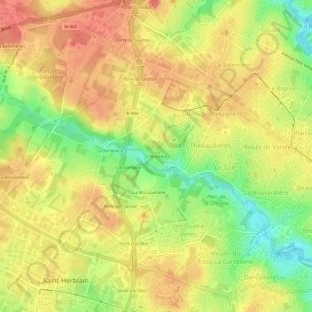 Mappa topografica L'Hopitau, altitudine, rilievo