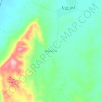 Mappa topografica Arroyo Seco, altitudine, rilievo
