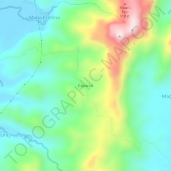 Mappa topografica Capucao, altitudine, rilievo