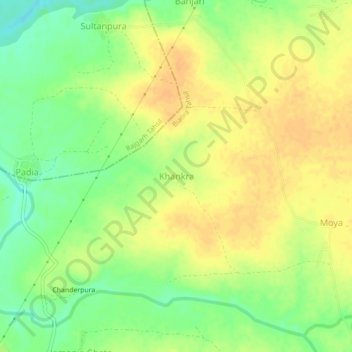 Mappa topografica Khankra, altitudine, rilievo